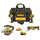 20V MAX Site-Ready 4 Tool Combo Kit (with 2 Batteries, Charger and Storage Bag) DCKSS400D1M1