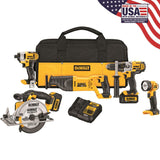 5-Tool 20-Volt Max Power Tool Combo Kit with Soft Case (2-Batteries and charger Included) DCK590L2