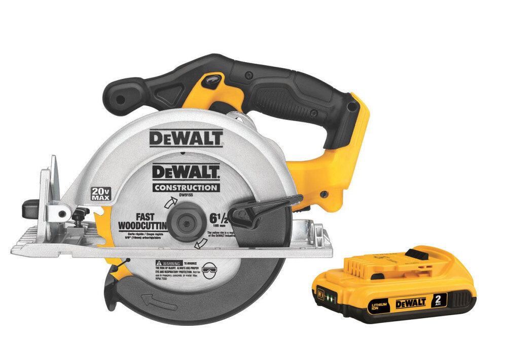 20V MAX 6 1/2 in Cordless Circular Saw with 2Ah 20V Battery Bundle DCB203-DCS391B