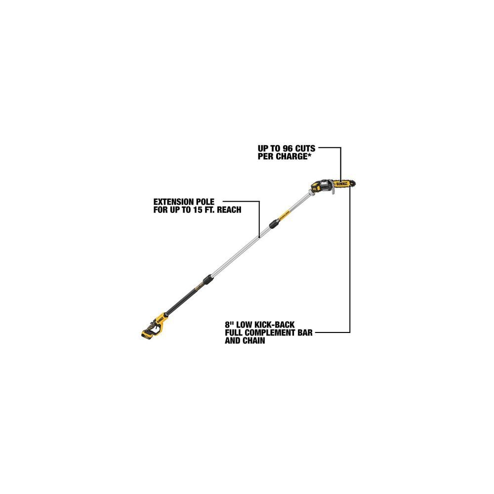 20V MAX 8in Pole Saw with Extension Kit DCPS620M1