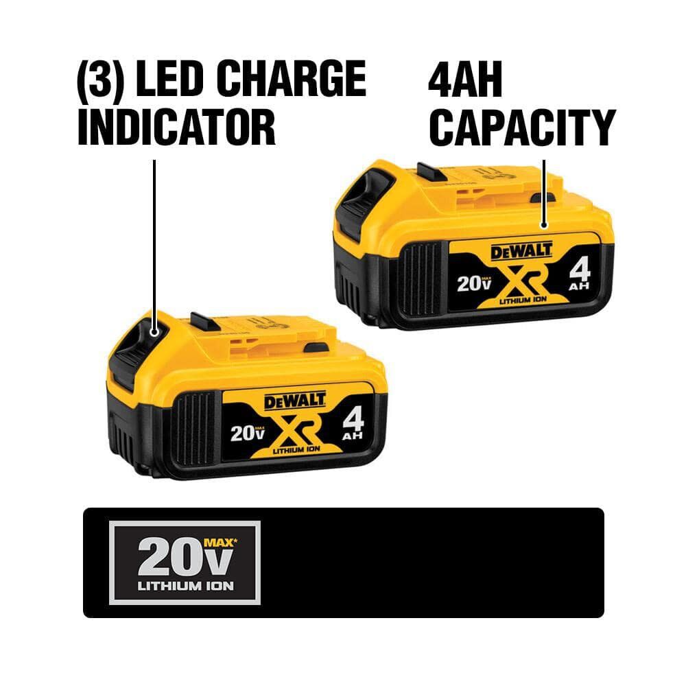 20-V 4-Pack Lithium-ion Battery (2 Ah and 4 Ah) DCB324-4