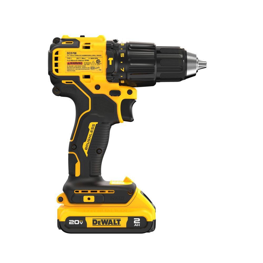 1/2-in 20-volt Max Variable Speed Brushless Cordless Hammer Drill (1-Battery Included) DCD798D1