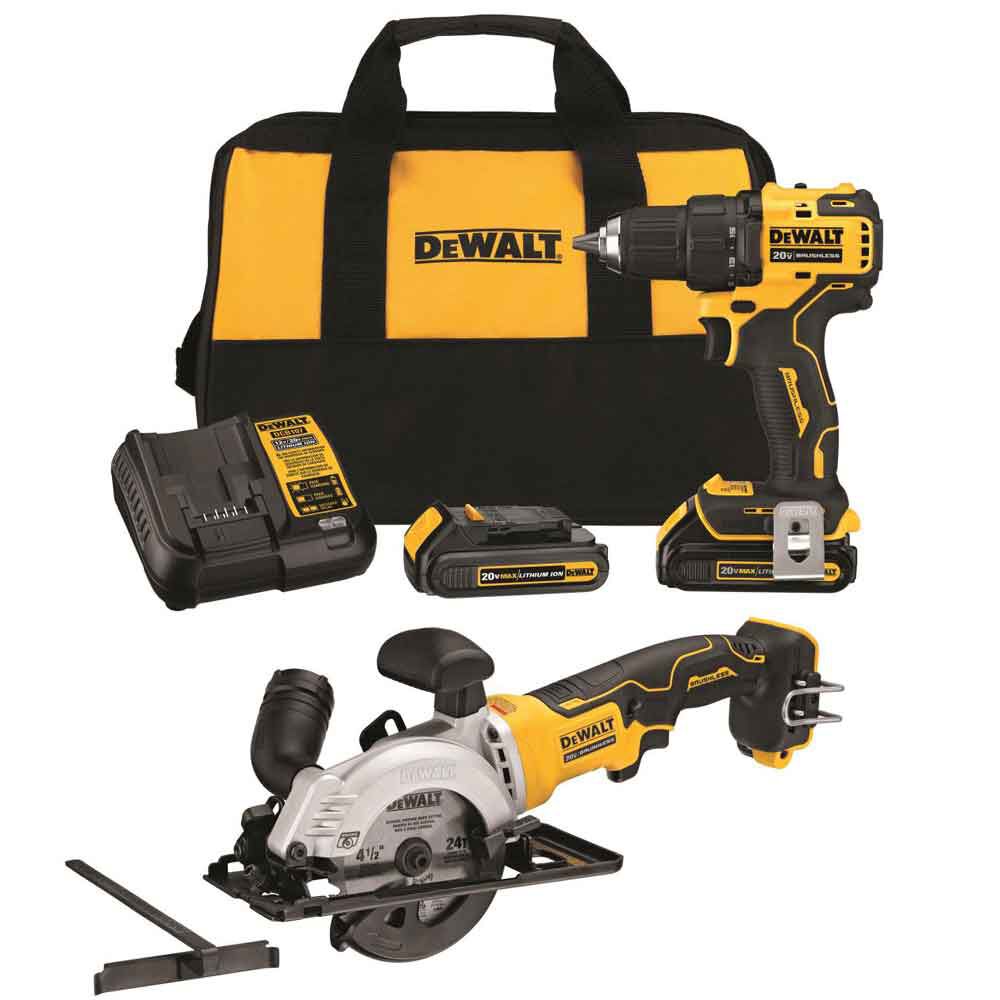 20V MAX Compact 1/2in Drill/Driver & ATOMIC 20V MAX 4 1/2in Circular Saw Kit DCD708C2DCS571B