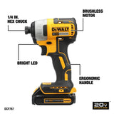 2-Tool 20-Volt Max Brushless Power Tool Combo Kit with Soft Case (2-Batteries and charger Included) DCK277C2