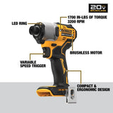 20V MAX Impact Driver 1/4in Brushless Cordless (Bare Tool) DCF840B