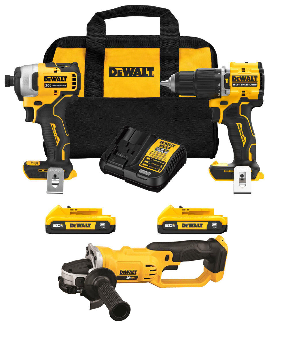 20V MAX Impact Driver, Hammer Drill & Cut-Off Tool 3 Tool Combo Kit Bundle DCK226D2-DCG412B