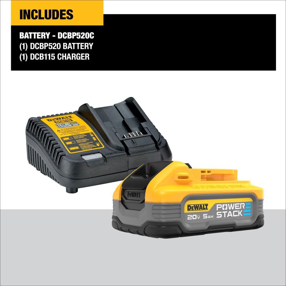 XR POWERSTACK 20-V Lithium-ion Battery and Charger (5 Ah) DCBP520C