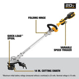 20V MAX String Trimmer Kit Folding 14in DCST922P1