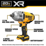 20V MAX XR 1/2in Impact Wrench with Hog Ring Anvil (Bare Tool) DCF900B