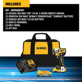 XR 20-volt Max 1/4-in Brushless Cordless Impact Driver (2-Batteries Included, Charger Included and Soft Bag included) DCF845D1E1