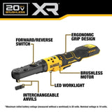 XR 20-volt Max Variable Speed Brushless 3/8-in,1/2-in Drive Cordless Ratchet Wrench (Bare Tool) DCF510B