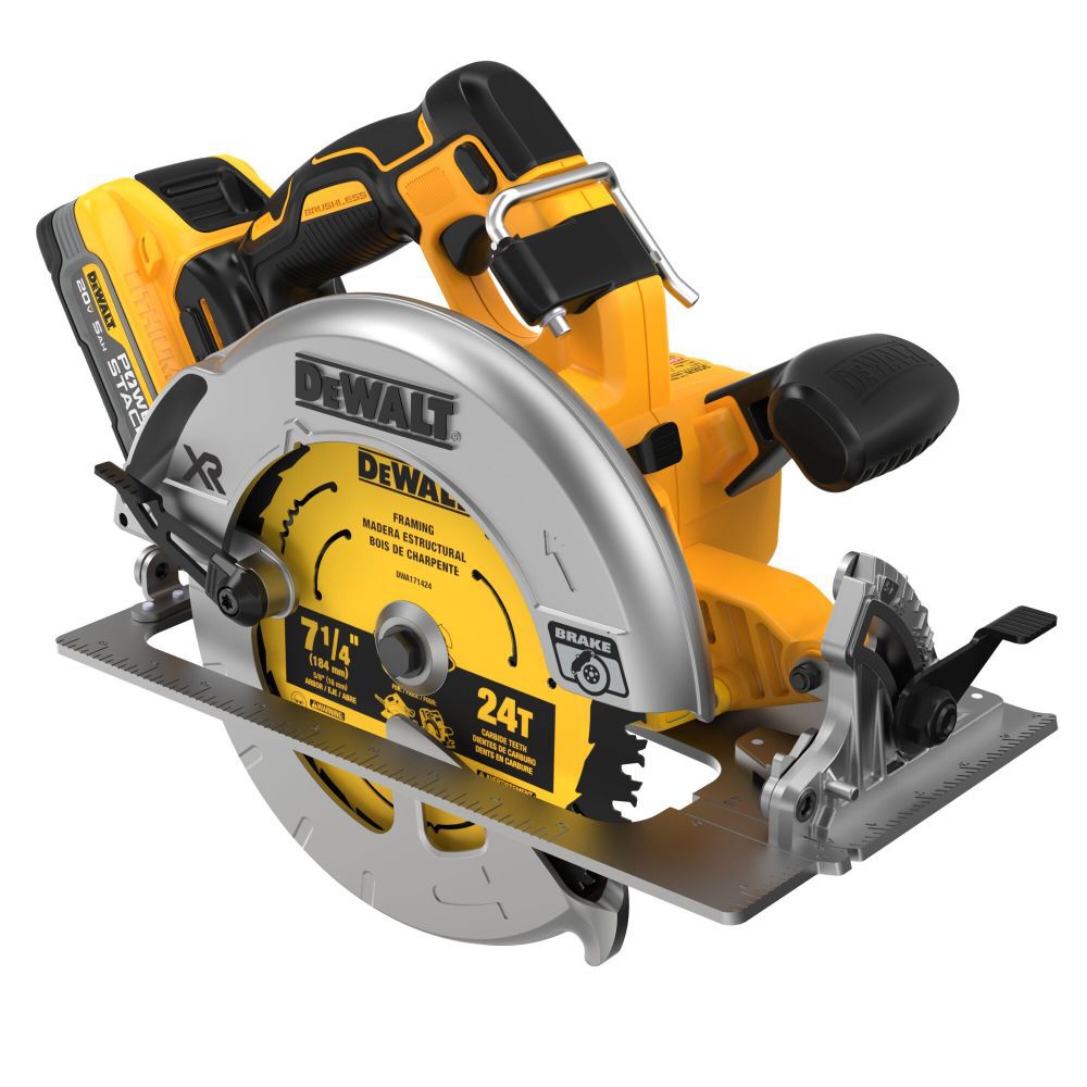 XR 20-volt Max 7-1/4-in Brushless Cordless Circular Saw Kit (1-Battery & Charger Included) DCS570H1