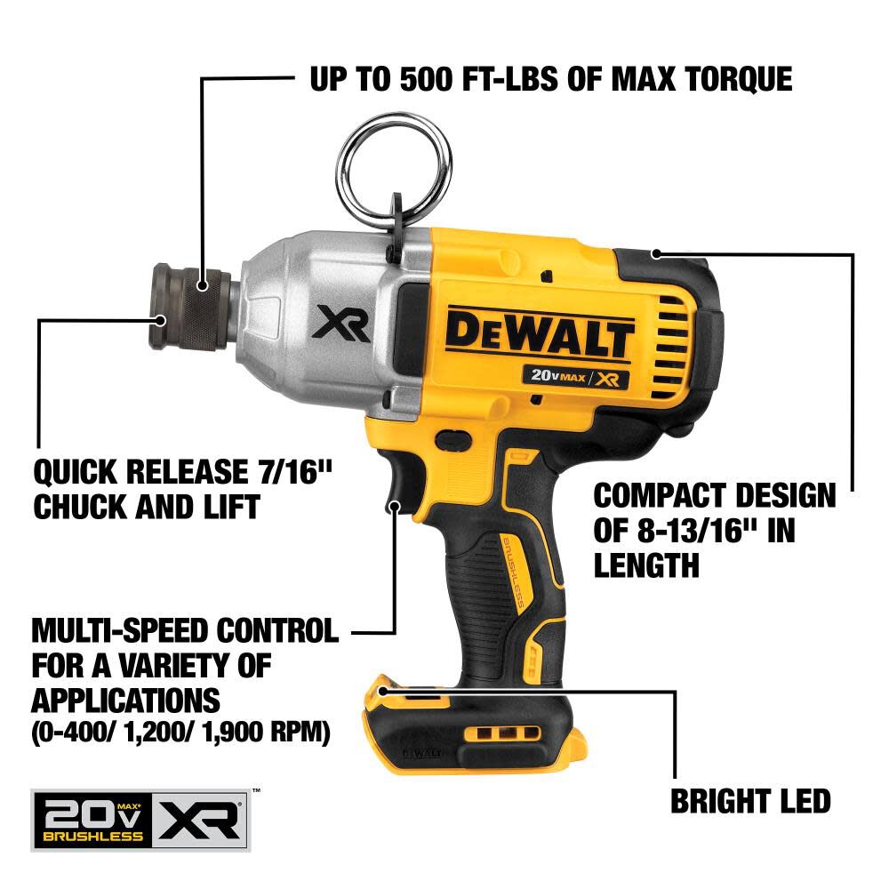 20V MAX XR 7/16in Impact Wrench with Quick Release Chuck (Bare Tool) DCF898B