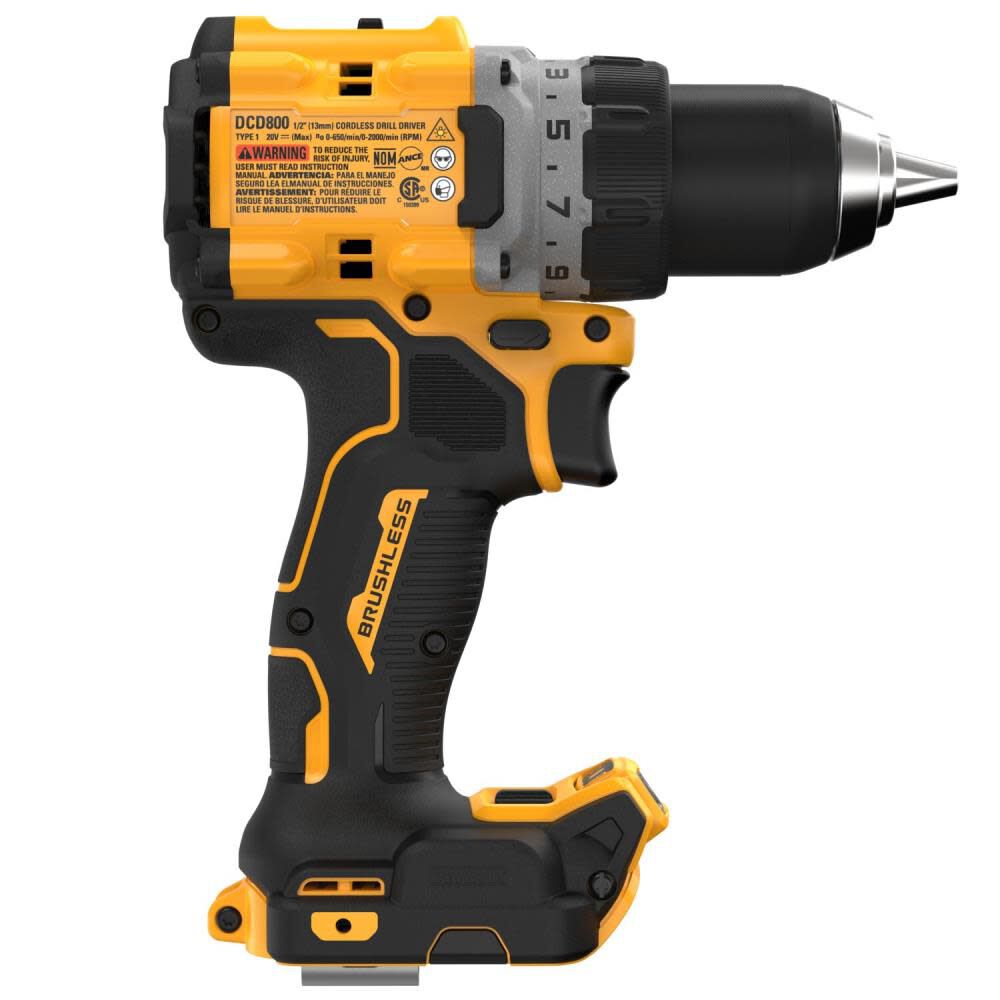 20V MAX XR Brushless Cordless 1/2 in. Drill/Driver (Bare Tool) DCD800B