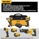 20V MAX XR Brushless Cordless 4-Tool Combo Kit With 5.0Ah Batteries DCK449P2