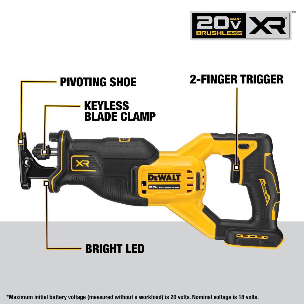 20V MAX XR Brushless Cordless 4-Tool Combo Kit With 5.0Ah Batteries DCK449P2