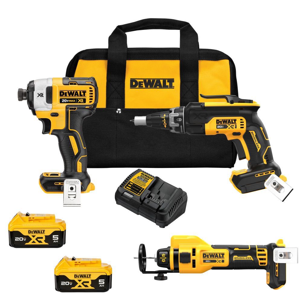 20V MAX XR Brushless Drywall 3-Tool Combo Kit (5.0Ah) DCK303P2