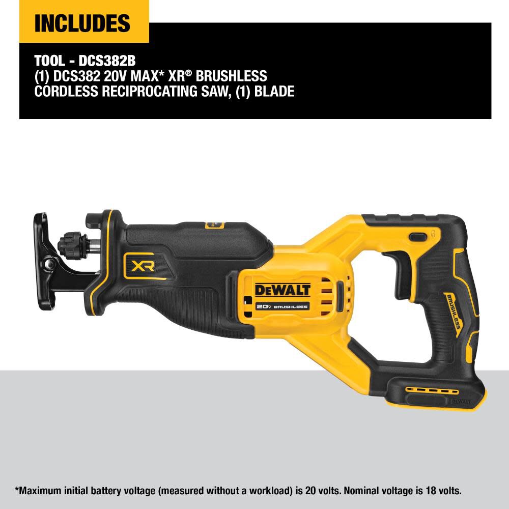 XR 20-volt Max Variable Speed Brushless Cordless Reciprocating Saw (Bare Tool) DCS382B