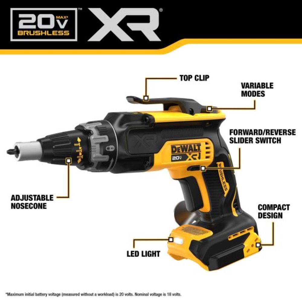 XR 20-volt Max Lithium Ion (li-ion) Brushless Screw Gun DCF630B