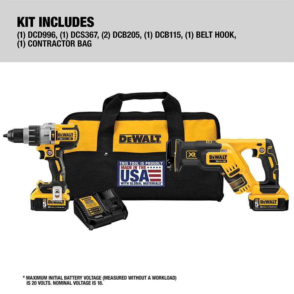 20V MAX XR Hammer Drill & Reciprocating Saw Combo Kit DCK294P2