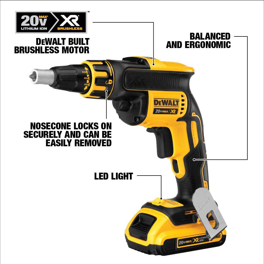 20V MAX XR Li-ion Brushless Drywall Screwgun Kit DCF620D2