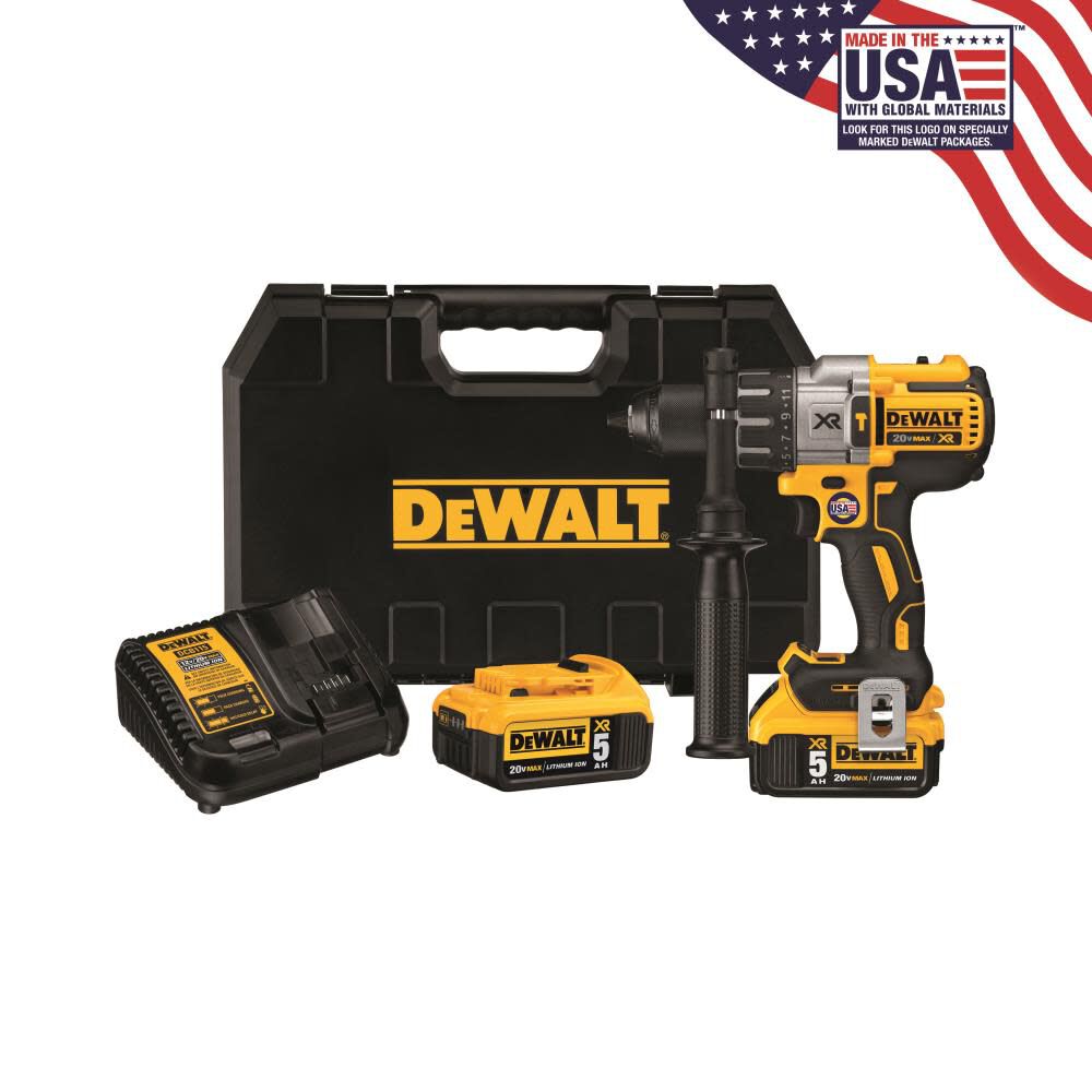 XR 1/2-in 20-volt Max Variable Speed Brushless Cordless Hammer Drill (2-Batteries Included) DCD996P2