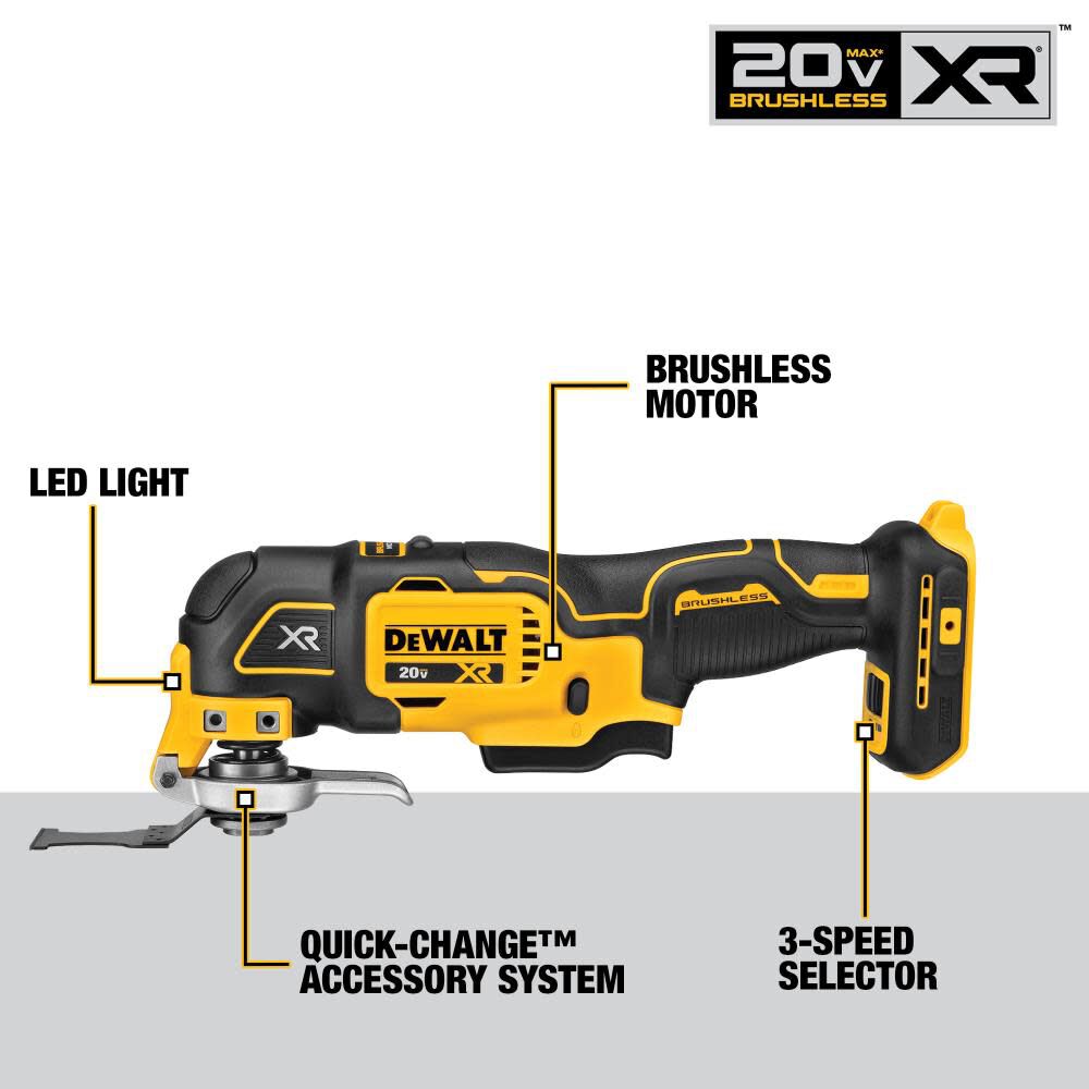 XR 20-volt Max Cordless Brushless Variable 4-Piece Oscillating Multi-Tool Kit DCS356B