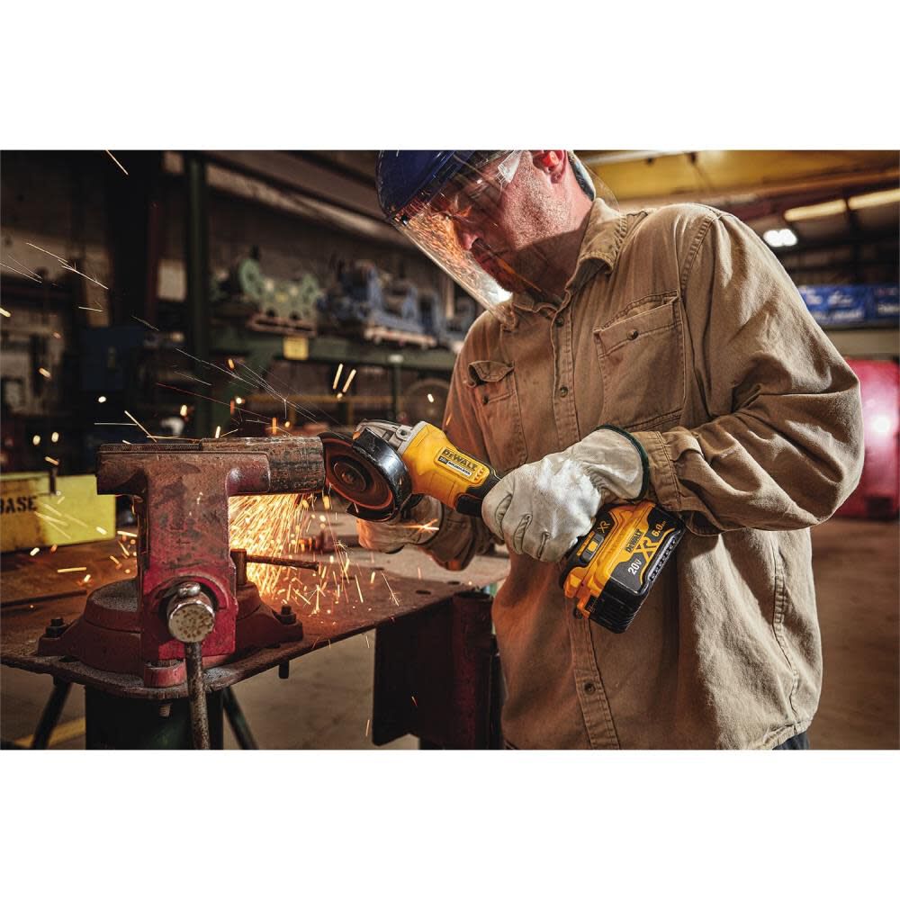 XR 4.5-in 20-volt Max Paddle Switch Brushless Cordless Angle Grinder (Charger Included and 2-Batteries) DCG413R2