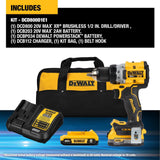 20-volt Max 1/2-in Keyless Brushless Cordless Drill (2-Batteries Included, Charger Included and Soft Bag included) DCD800D1E1