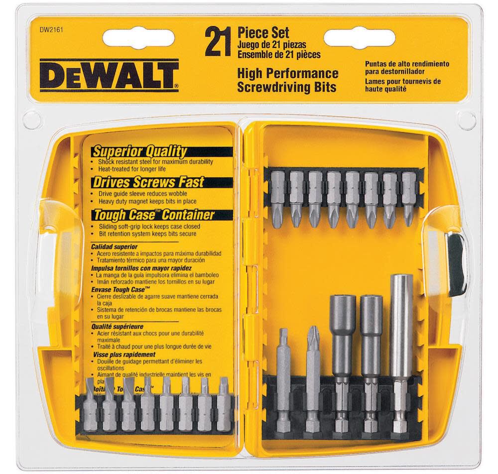 21 Piece Screw Driving Set with Tough Case DW2161