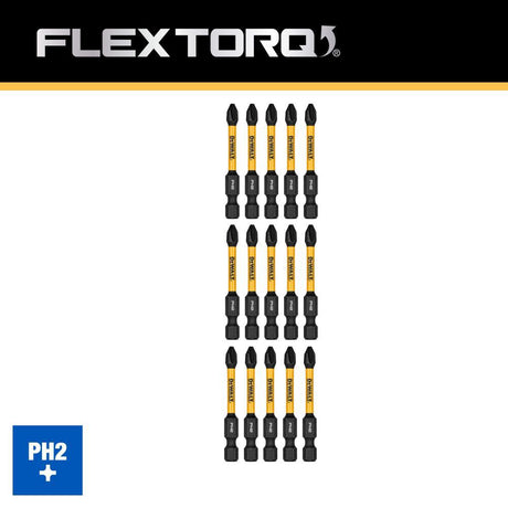 FlexTorq 1/4-in x 2-in Phillips Impact Driver Bit (15-Piece) DWAF2PH2IR15