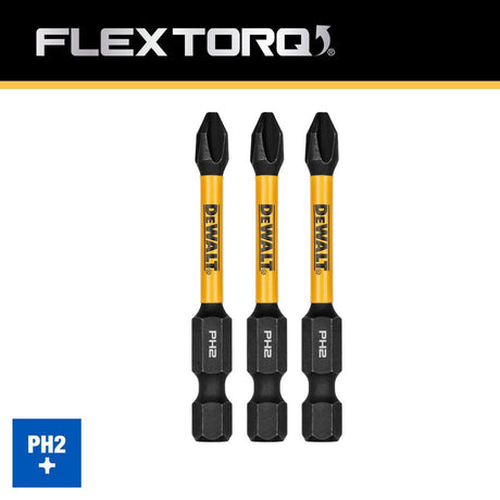 Flextorq 1/4-in x 2-in Phillips Impact Driver Bit (3-Piece) DWAF2PH2IR3