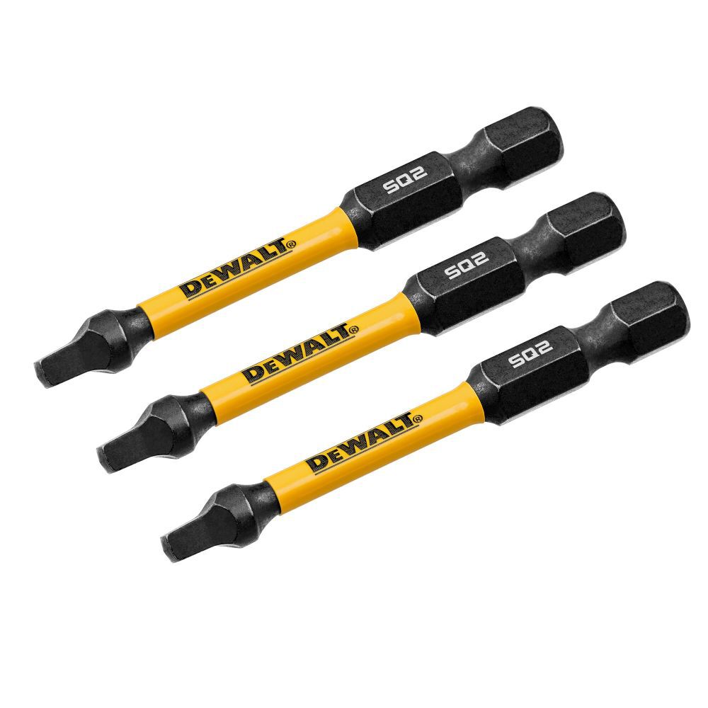 Flextorq 1/4-in x 2-in Square/Robertson Impact Driver Bit (3-Piece) DWAF2SQ2IR3