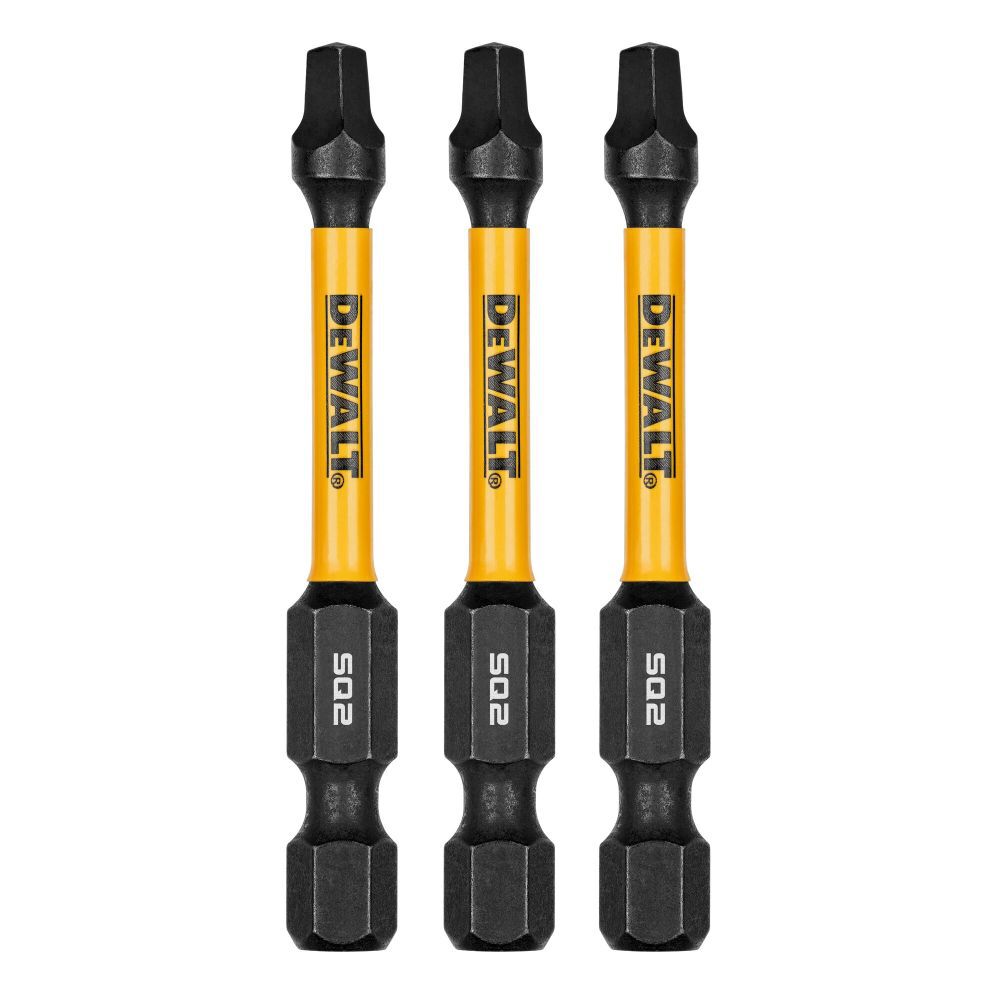 Flextorq 1/4-in x 2-in Square/Robertson Impact Driver Bit (3-Piece) DWAF2SQ2IR3