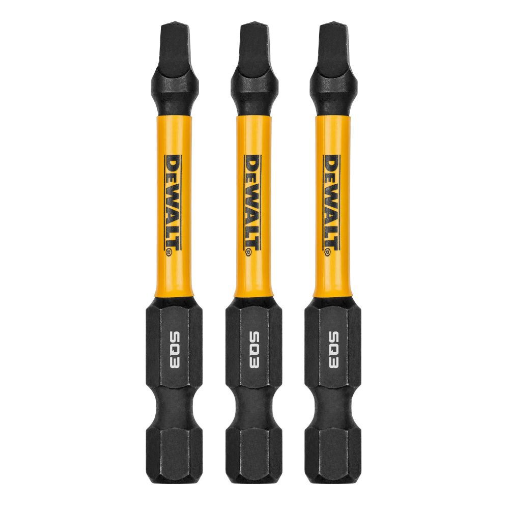 Flextorq 1/4-in x 2-in Square/Robertson Impact Driver Bit (3-Piece) DWAF2SQ3IR3