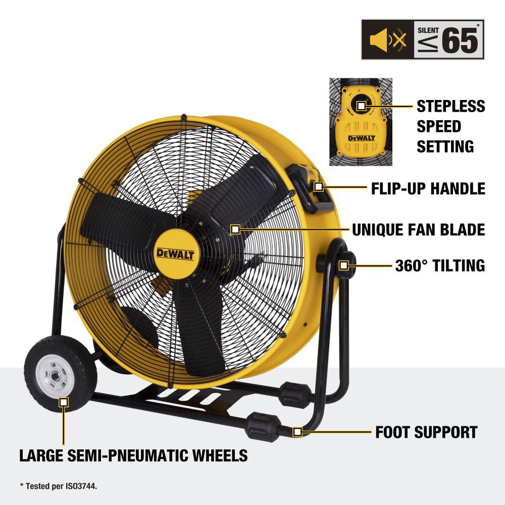 24in Heavy-Duty Drum Fan with 12ft Power Cord DXF2491