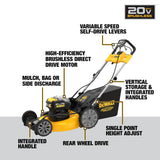 2X20V MAX XR Lawn Mower Brushless Cordless 21 1/2in Rear Wheel Drive Self Propelled Kit DCMWSP255U2