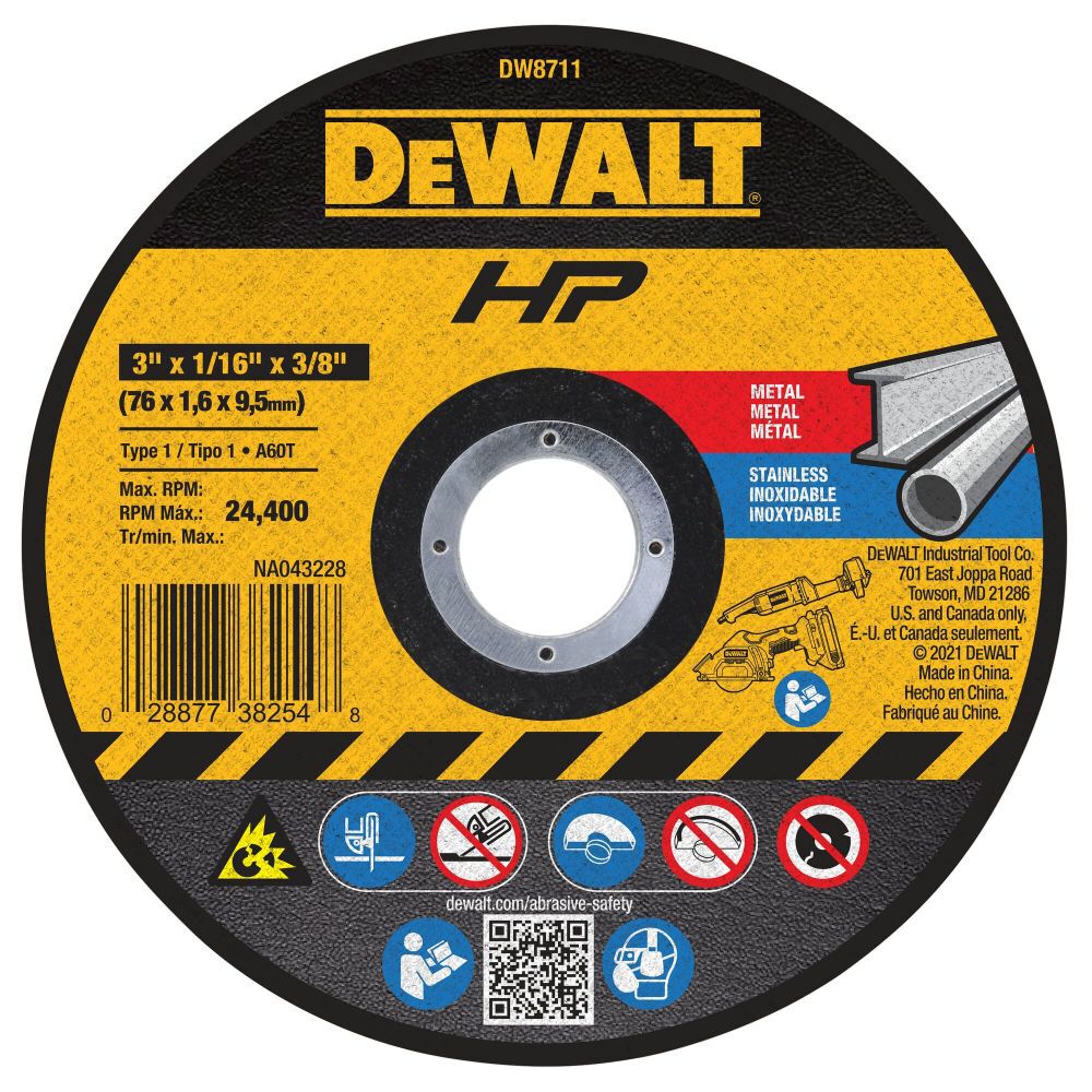 3 In. x 1/16 In. x 3/8 In. A60T Long Life Wheel DW8711