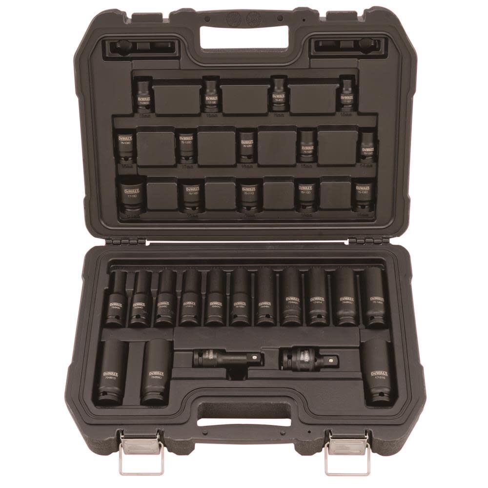 30 Piece 1/2 in Drive Combination Impact Socket Set - 6 Point DWMT19249