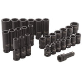 30 Piece 1/2 in Drive Combination Impact Socket Set - 6 Point DWMT19249