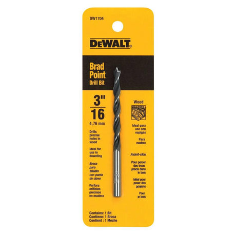 3/16in Brad Point Drill Bit DW1704