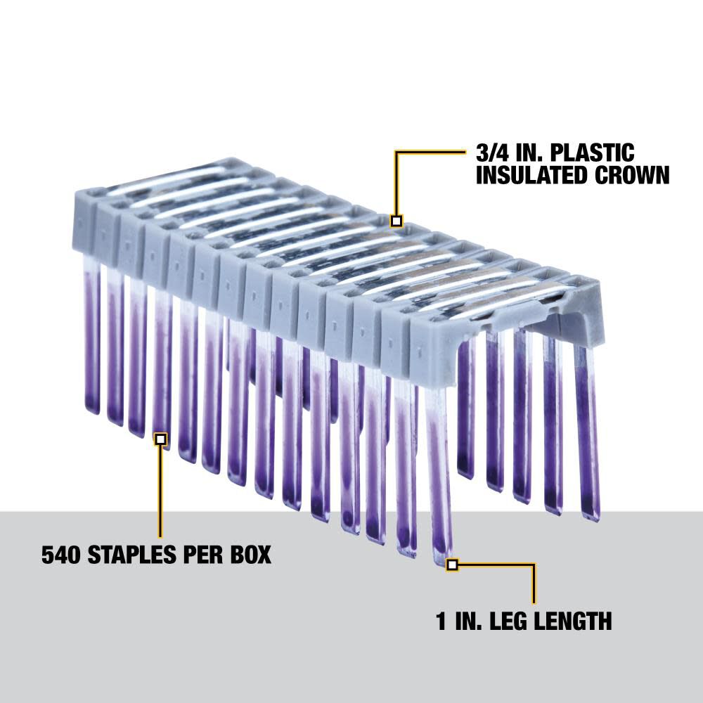 3/4In x 1In Insulated Staples for DCN701 Stapler 540-Pack DRS18100