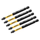 Flextorq 1/4-in x 3-1/2-in Square/Robertson Impact Driver Bit (5-Piece) DWAF3SQ2IR5