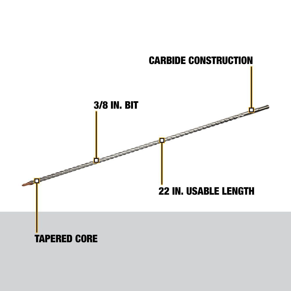 3/8 in x 22 in x 24 in Rock Carbide SDS Plus Hammer Drill Bit DW5432