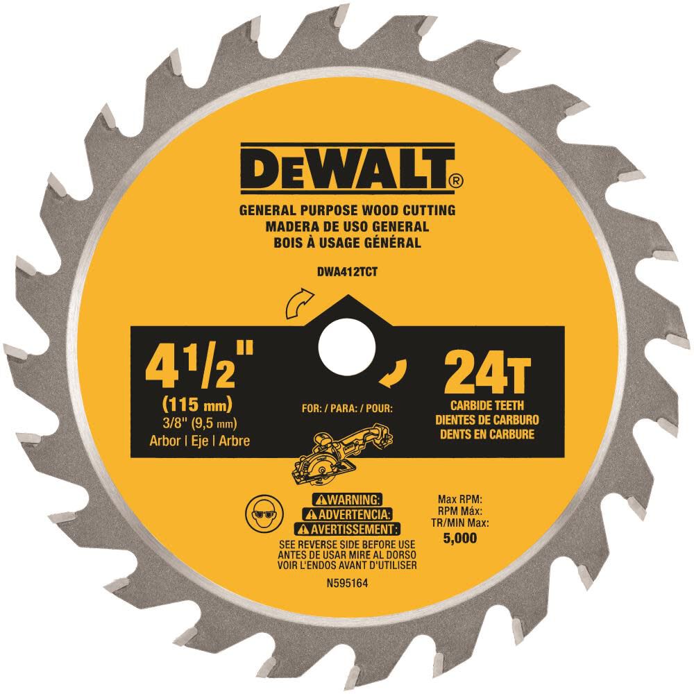 4-1/2 In. 24T TCT Saw Blade DWA412TCT