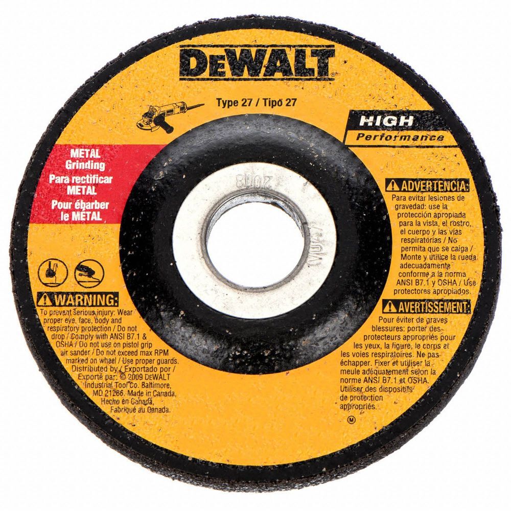 4-1/2 In. x 1/4 In. x 7/8 In. High Performance Metal Grinding Wheel (5 Pack) DW4514B5