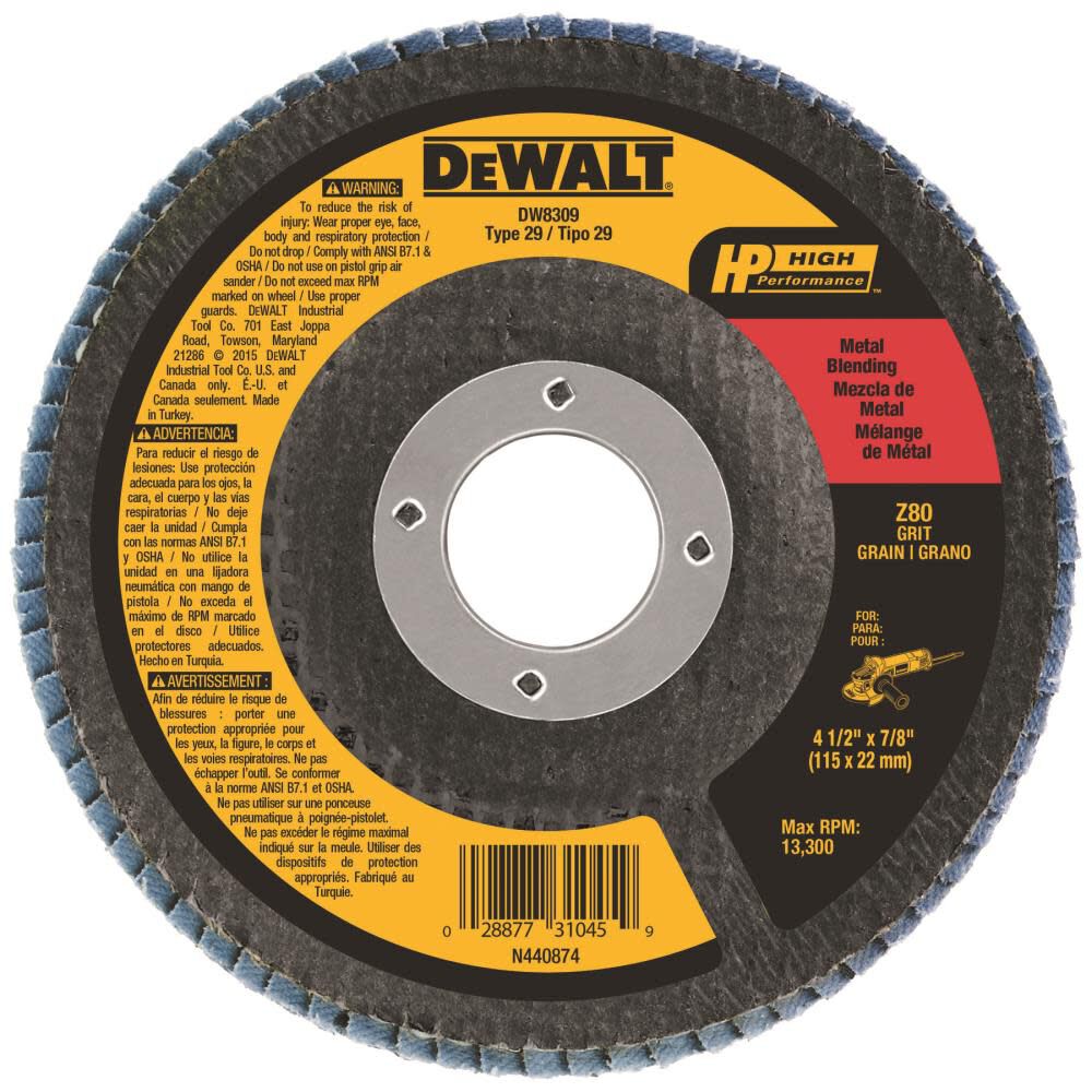 4.5-in Zirconia 80-Grit Grinding Wheel DW8309