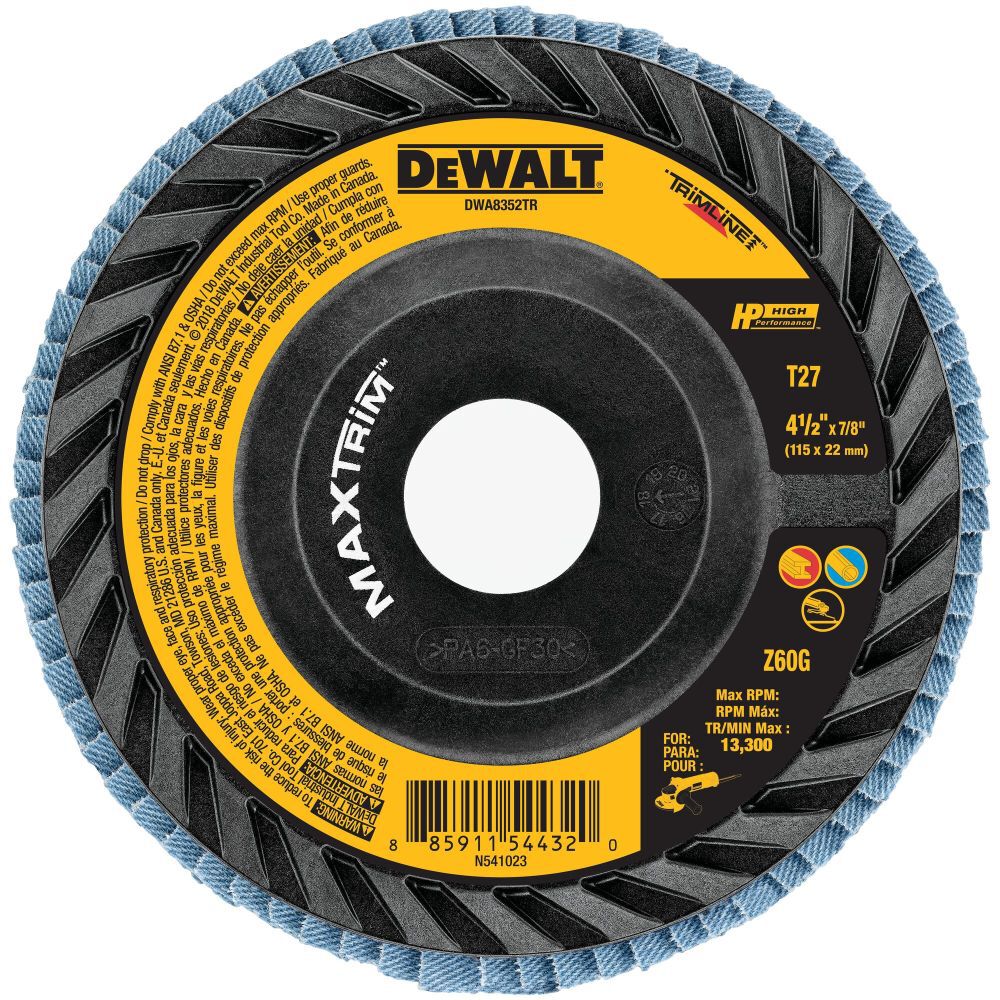 4-1/2 X 7/8 60G T27 Hp Trim Flap Disc DWA8352TR