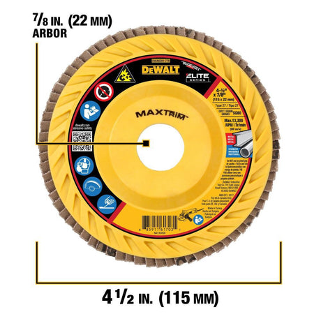 4-1/2 x 7/8 60G T27 XP Ceramic Trim Flap Disc DWA8281CTR