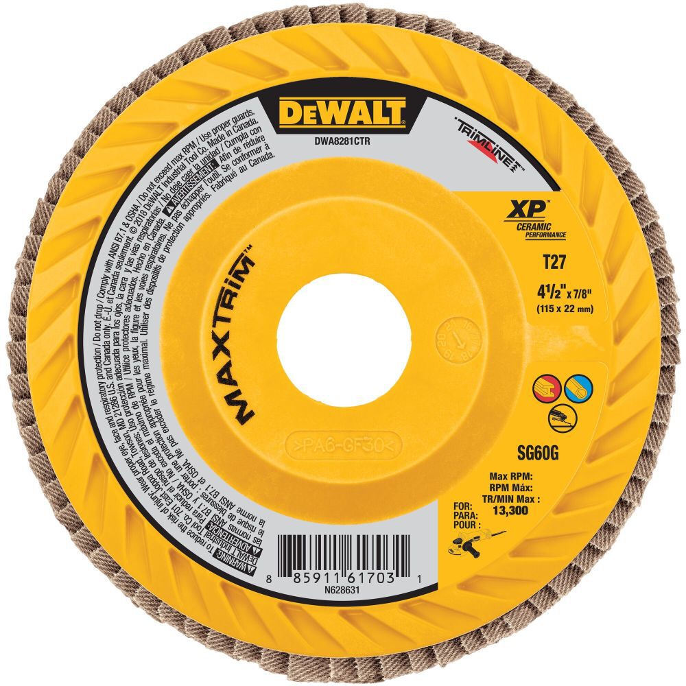 4-1/2 x 7/8 60G T27 XP Ceramic Trim Flap Disc DWA8281CTR